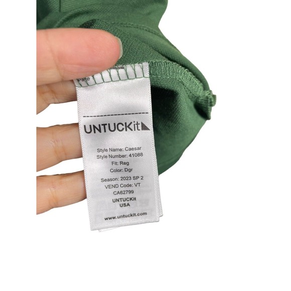 untuckit Mens Caesar Polo Shirt‎ Green Short Sleeve Regular Fit XXXLarge Golf - Picture 6 of 9